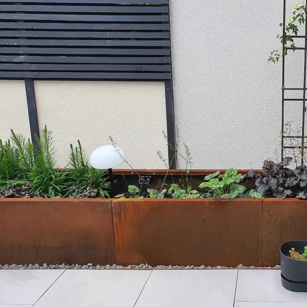 Weathered Steel Raised Garden Bed 1200 x 400mm - Straightcurve - Australian Landscape Supplies