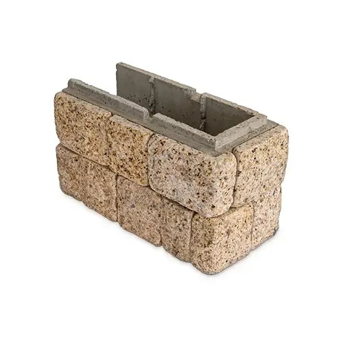 Right Corner  Pentablock 363 x 165 x 205 Sorrento (Castlestone) Modular Concrete Sleeper Block