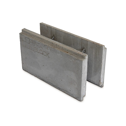Full Block Pentablock 405 x 165 x 205 Raw (Smooth Concrete) Modular Concrete Sleeper Block
