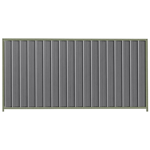 PermaSteel Colorbond Fence Kit in the size of 2.35m x 1.5m with Basalt Infill and Mist Green Frame | Available at Australian Landscape Supplies