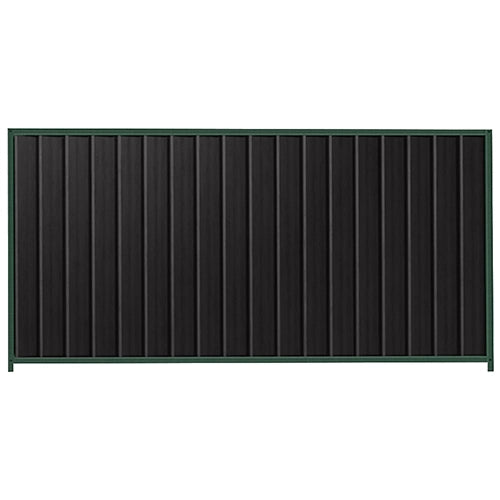 PermaSteel Colorbond Fence Kit in the size of 2.35m x 1.5m with Black Infill and Caulfield Green Frame | Available at Australian Landscape Supplies