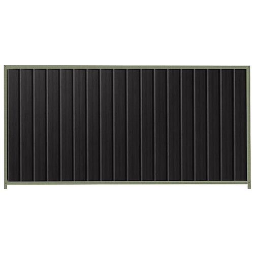 PermaSteel Colorbond Fence Kit in the size of 2.35m x 1.5m with Black Infill and Mist Green Frame | Available at Australian Landscape Supplies