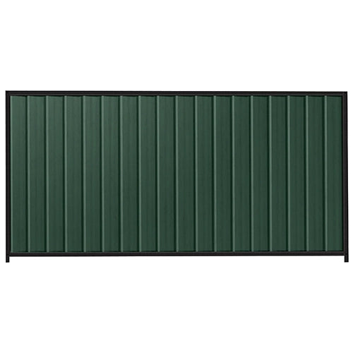 PermaSteel Colorbond Fence Kit in the size of 2.35m x 1.5m with Caulfield Green Infill and Black Frame | Available at Australian Landscape Supplies