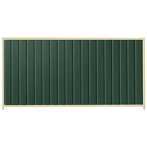 PermaSteel Colorbond Fence Kit in the size of 2.35m x 1.5m with Caulfield Green Infill and Primrose Frame | Available at Australian Landscape Supplies