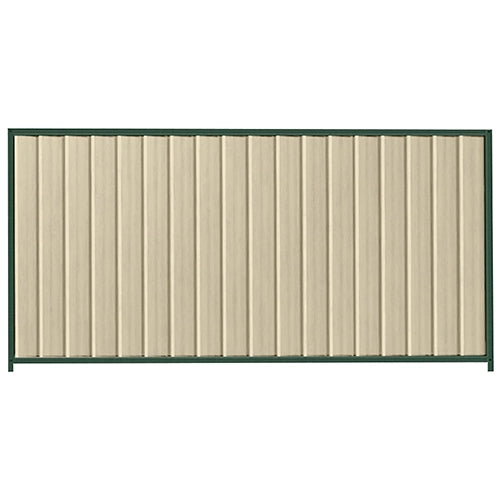 PermaSteel Colorbond Fence Kit in the size of 2.35m x 1.5m with Merino Infill and Caulfield Green Frame | Available at Australian Landscape Supplies