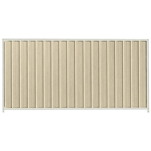 PermaSteel Colorbond Fence Kit in the size of 2.35m x 1.5m with Merino Infill and Off White Frame | Available at Australian Landscape Supplies