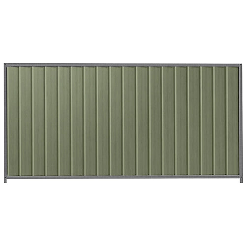 PermaSteel Colorbond Fence Kit in the size of 2.35m x 1.5m with Mist Green Infill and Basalt Frame | Available at Australian Landscape Supplies