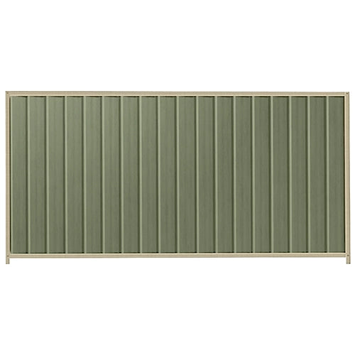 PermaSteel Colorbond Fence Kit in the size of 2.35m x 1.5m with Mist Green Infill and Merino Frame | Available at Australian Landscape Supplies