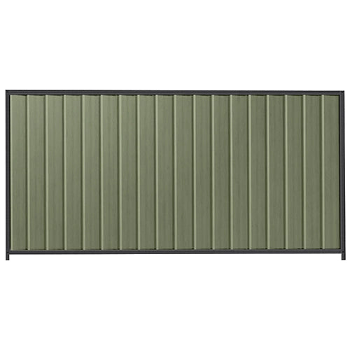 PermaSteel Colorbond Fence Kit in the size of 2.35m x 1.5m with Mist Green Infill and Monolith Frame | Available at Australian Landscape Supplies
