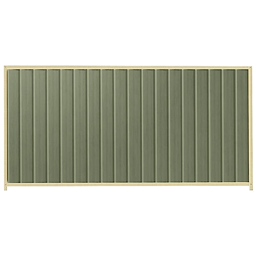 PermaSteel Colorbond Fence Kit in the size of 2.35m x 1.5m with Mist Green Infill and Primrose Frame | Available at Australian Landscape Supplies