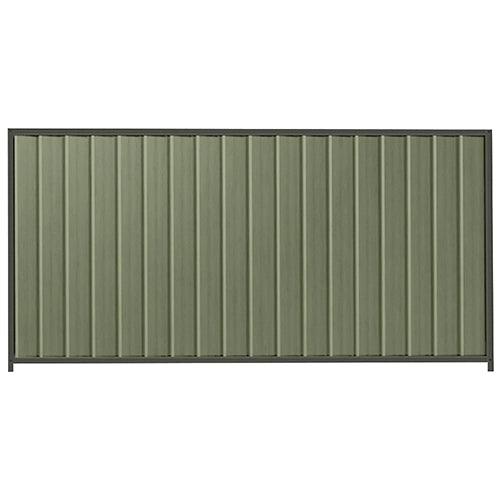 PermaSteel Colorbond Fence Kit in the size of 2.35m x 1.5m with Mist Green Infill and Slate Grey Frame | Available at Australian Landscape Supplies