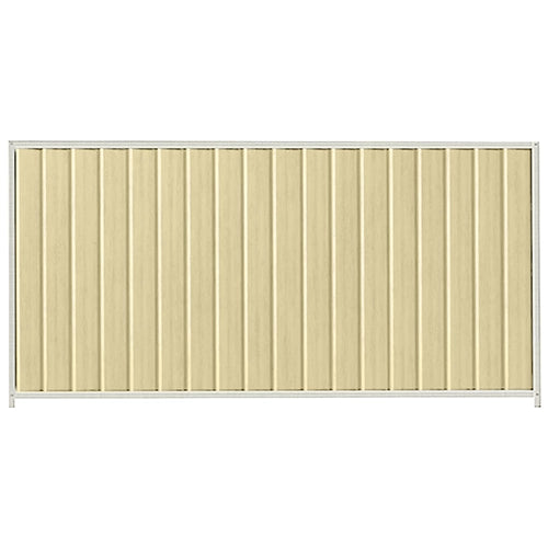 PermaSteel Colorbond Fence Kit in the size of 2.35m x 1.5m with Primrose Infill and Off White Frame | Available at Australian Landscape Supplies