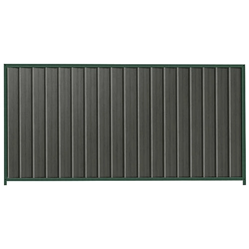 PermaSteel Colorbond Fence Kit in the size of 2.35m x 1.5m with Slate Grey Infill and Caulfield Green Frame | Available at Australian Landscape Supplies