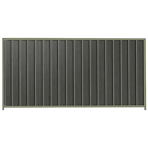 PermaSteel Colorbond Fence Kit in the size of 2.35m x 1.5m with Slate Grey Infill and Mist Green Frame | Available at Australian Landscape Supplies