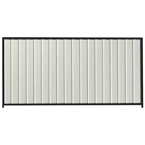 PermaSteel Colorbond Fence Kit in the size of 2.35m x 1.5m with Off White Infill and Black Frame | Available at Australian Landscape Supplies