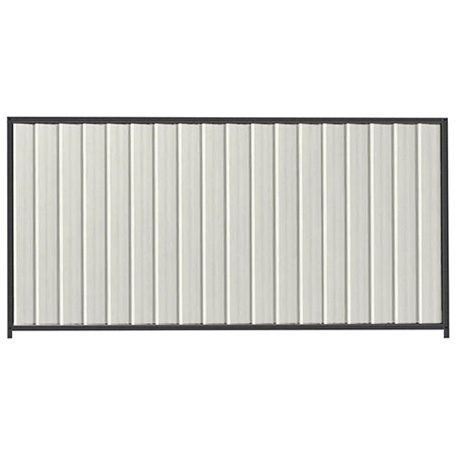 PermaSteel Colorbond Fence Kit in the size of 2.35m x 1.5m with Off White Infill and Monolith Frame | Available at Australian Landscape Supplies