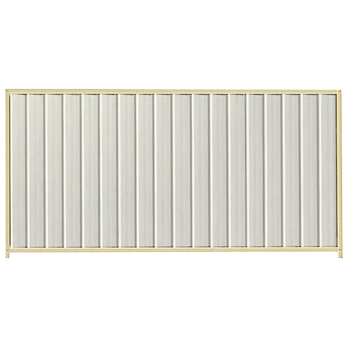 PermaSteel Colorbond Fence Kit in the size of 2.35m x 1.5m with Off White Infill and Primrose Frame | Available at Australian Landscape Supplies