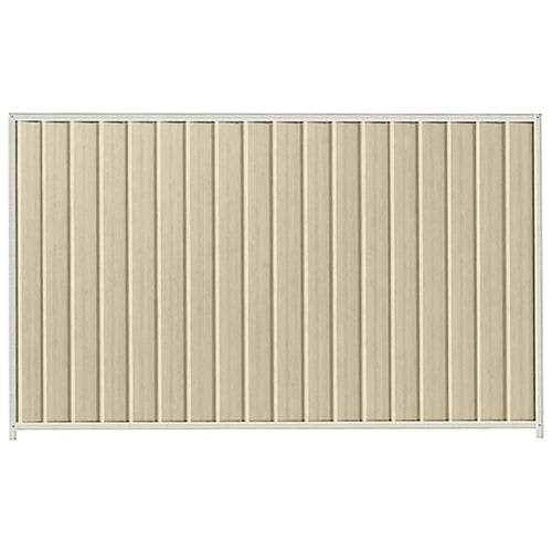 PermaSteel Colorbond Fence Kit in the size of 2.35m x 1.8m with Merino Infill and Off White Frame | Available at Australian Landscape Supplies