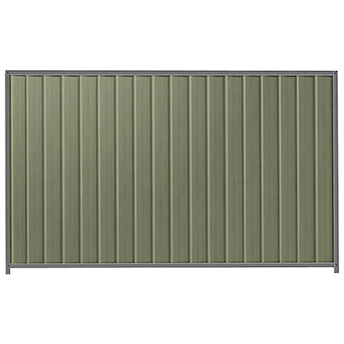 PermaSteel Colorbond Fence Kit in the size of 2.35m x 1.8m with Mist Green Infill and Basalt Frame | Available at Australian Landscape Supplies