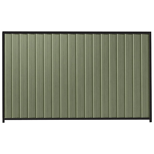 PermaSteel Colorbond Fence Kit in the size of 2.35m x 1.8m with Mist Green Infill and Black Frame | Available at Australian Landscape Supplies