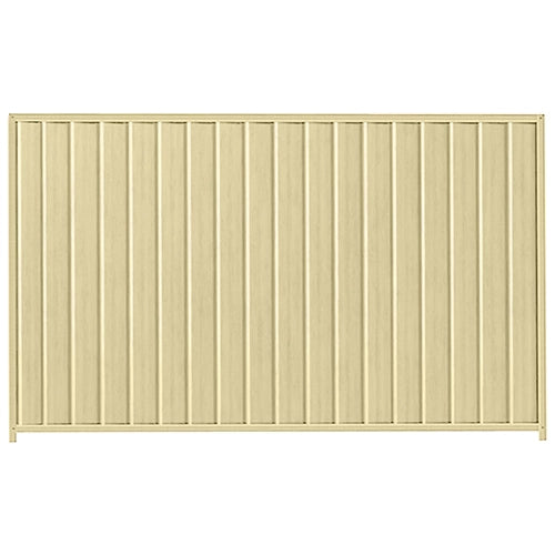 PermaSteel Colorbond Fence Kit in the size of 2.35m x 1.8m with Primrose Infill and Primrose Frame | Available at Australian Landscape Supplies