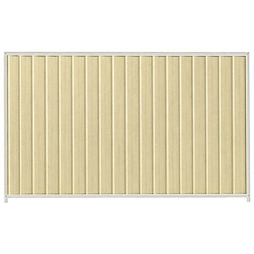 PermaSteel Colorbond Fence Kit in the size of 2.35m x 1.8m with Primrose Infill and Off White Frame | Available at Australian Landscape Supplies