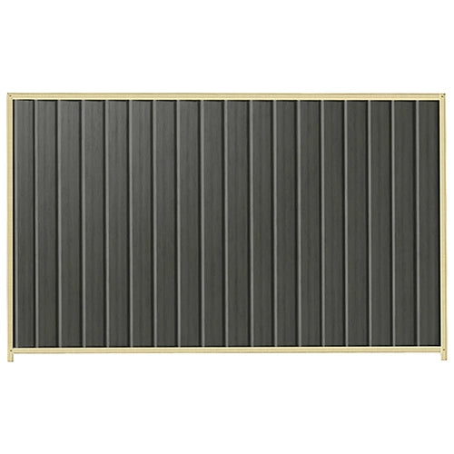 PermaSteel Colorbond Fence Kit in the size of 2.35m x 1.8m with Slate Grey Infill and Primrose Frame | Available at Australian Landscape Supplies