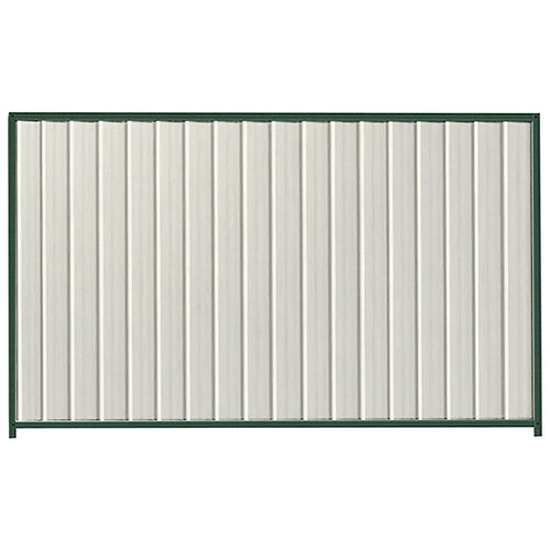 PermaSteel Colorbond Fence Kit in the size of 2.35m x 1.8m with Off White Infill and Caulfield Green Frame | Available at Australian Landscape Supplies