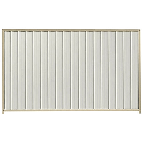 PermaSteel Colorbond Fence Kit in the size of 2.35m x 1.8m with Off White Infill and Merino Frame | Available at Australian Landscape Supplies