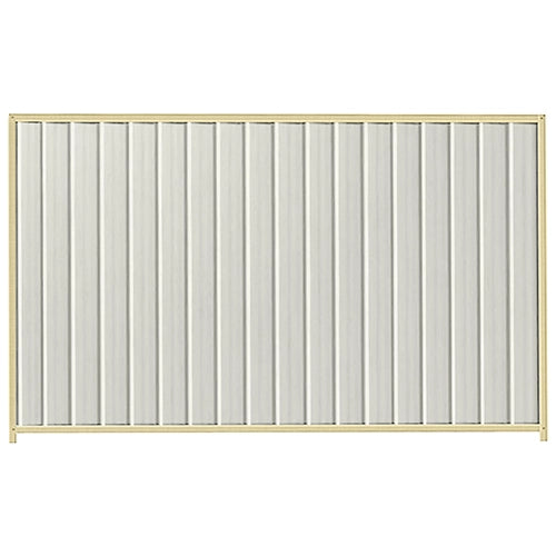 PermaSteel Colorbond Fence Kit in the size of 2.35m x 1.8m with Off White Infill and Primrose Frame | Available at Australian Landscape Supplies