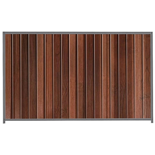 PermaSteel Colorbond Fence Kit in the size of 2.35m x 1.8m with Walnut Infill and Basalt Frame | Available at Australian Landscape Supplies