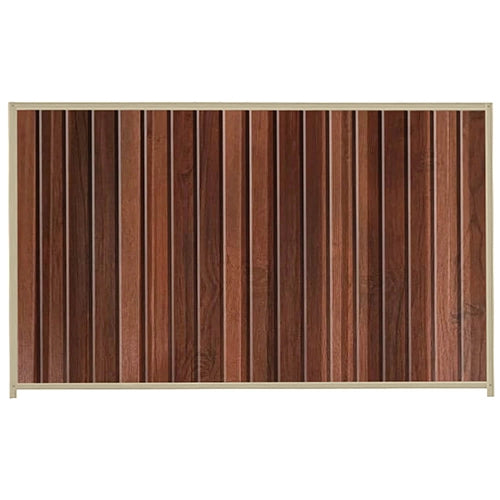 PermaSteel Colorbond Fence Kit in the size of 2.35m x 1.8m with Walnut Infill and Merino Frame | Available at Australian Landscape Supplies