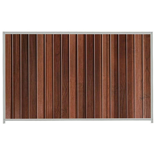 PermaSteel Colorbond Fence Kit in the size of 2.35m x 1.8m with Walnut Infill and Shale Grey Frame | Available at Australian Landscape Supplies