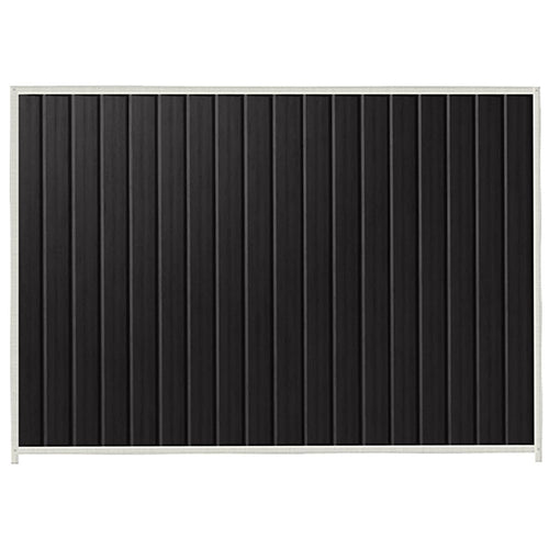 PermaSteel Colorbond Fence Kit in the size of 2.35m x 2.1m with Black Infill and Off White Frame | Available at Australian Landscape Supplies