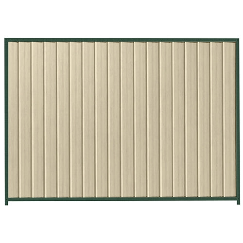 PermaSteel Colorbond Fence Kit in the size of 2.35m x 2.1m with Merino Infill and Caulfield Green Frame | Available at Australian Landscape Supplies