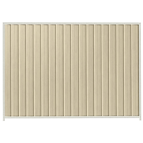 PermaSteel Colorbond Fence Kit in the size of 2.35m x 2.1m with Merino Infill and Off White Frame | Available at Australian Landscape Supplies
