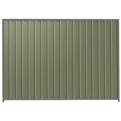 PermaSteel Colorbond Fence Kit in the size of 2.35m x 2.1m with Mist Green Infill and Basalt Frame | Available at Australian Landscape Supplies