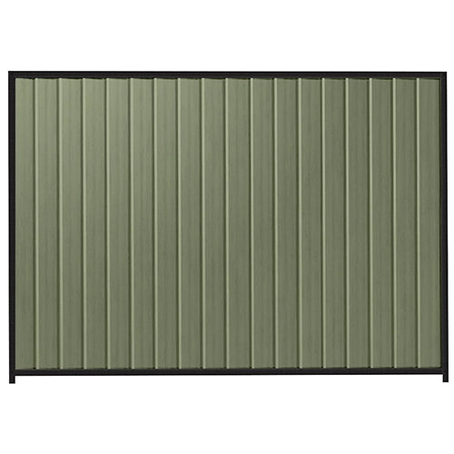 PermaSteel Colorbond Fence Kit in the size of 2.35m x 2.1m with Mist Green Infill and Black Frame | Available at Australian Landscape Supplies