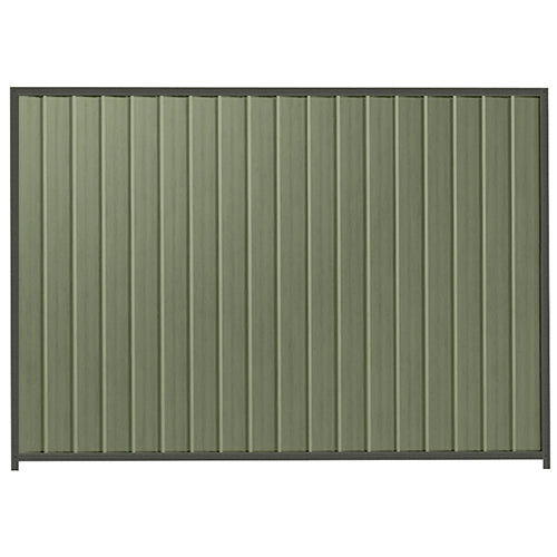 PermaSteel Colorbond Fence Kit in the size of 2.35m x 2.1m with Mist Green Infill and Slate Grey Frame | Available at Australian Landscape Supplies
