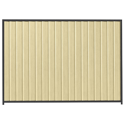 PermaSteel Colorbond Fence Kit in the size of 2.35m x 2.1m with Primrose Infill and Monolith Frame | Available at Australian Landscape Supplies