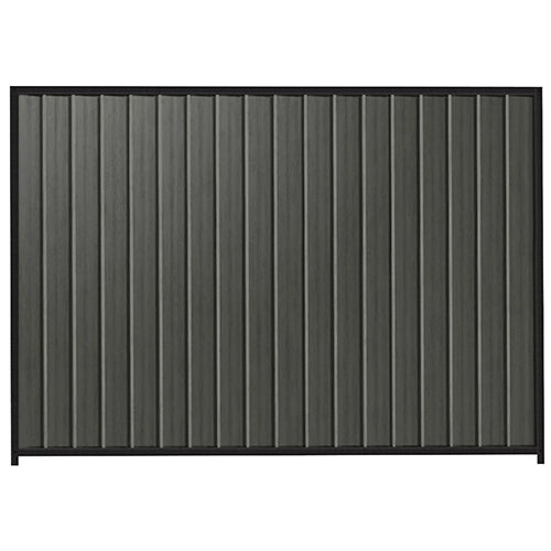 PermaSteel Colorbond Fence Kit in the size of 2.35m x 2.1m with Slate Grey Infill and Black Frame | Available at Australian Landscape Supplies