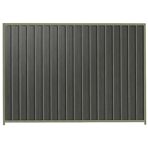 PermaSteel Colorbond Fence Kit in the size of 2.35m x 2.1m with Slate Grey Infill and Mist Green Frame | Available at Australian Landscape Supplies