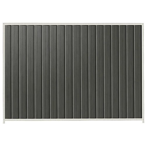 PermaSteel Colorbond Fence Kit in the size of 2.35m x 2.1m with Slate Grey Infill and Off White Frame | Available at Australian Landscape Supplies