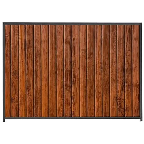PermaSteel Colorbond Fence Kit in the size of 2.35m x 2.1m with Teak Infill and Monolith Frame | Available at Australian Landscape Supplies