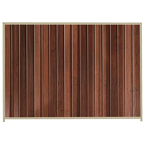 PermaSteel Colorbond Fence Kit in the size of 2.35m x 2.1m with Walnut Infill and Merino Frame | Available at Australian Landscape Supplies