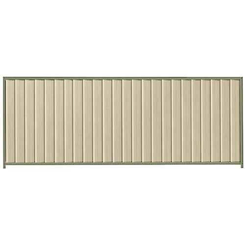 PermaSteel Colorbond Fence Kit in the size of 3.1m x 1.5m with Merino Infill and Mist Green Frame | Available at Australian Landscape Supplies