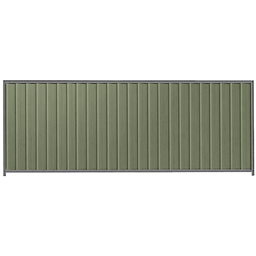 PermaSteel Colorbond Fence Kit in the size of 3.1m x 1.5m with Mist Green Infill and Basalt Frame | Available at Australian Landscape Supplies