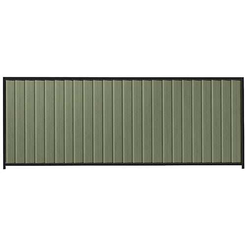 PermaSteel Colorbond Fence Kit in the size of 3.1m x 1.5m with Mist Green Infill and Black Frame | Available at Australian Landscape Supplies