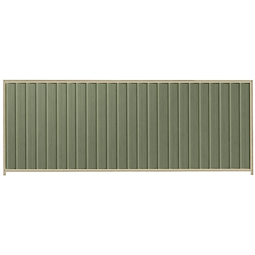 PermaSteel Colorbond Fence Kit in the size of 3.1m x 1.5m with Mist Green Infill and Merino Frame | Available at Australian Landscape Supplies