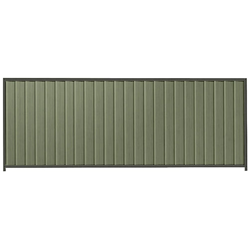 PermaSteel Colorbond Fence Kit in the size of 3.1m x 1.5m with Mist Green Infill and Slate Grey Frame | Available at Australian Landscape Supplies